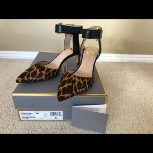 Louise et Cie Grettah Leopard calf hair strap pump